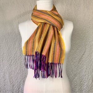 Cashmere England Scarf Soft Warm Multicolor 11x70 Elegant